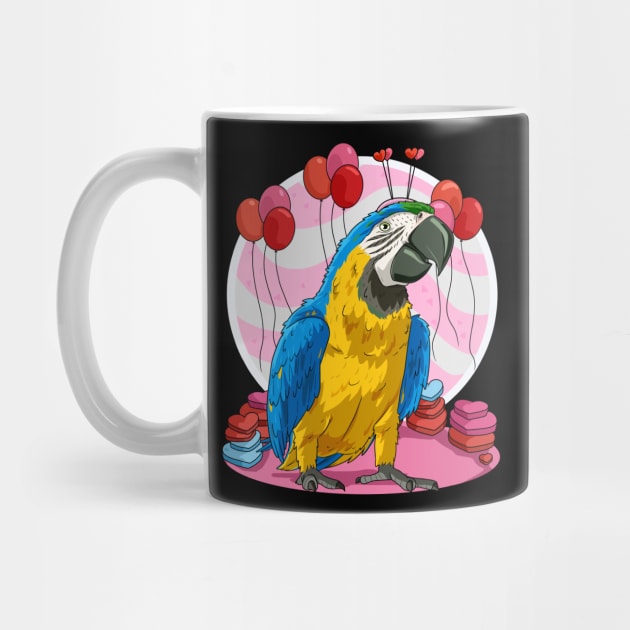 Blue and Yellow Macaw Valentines Day Parrot Bird by Noseking